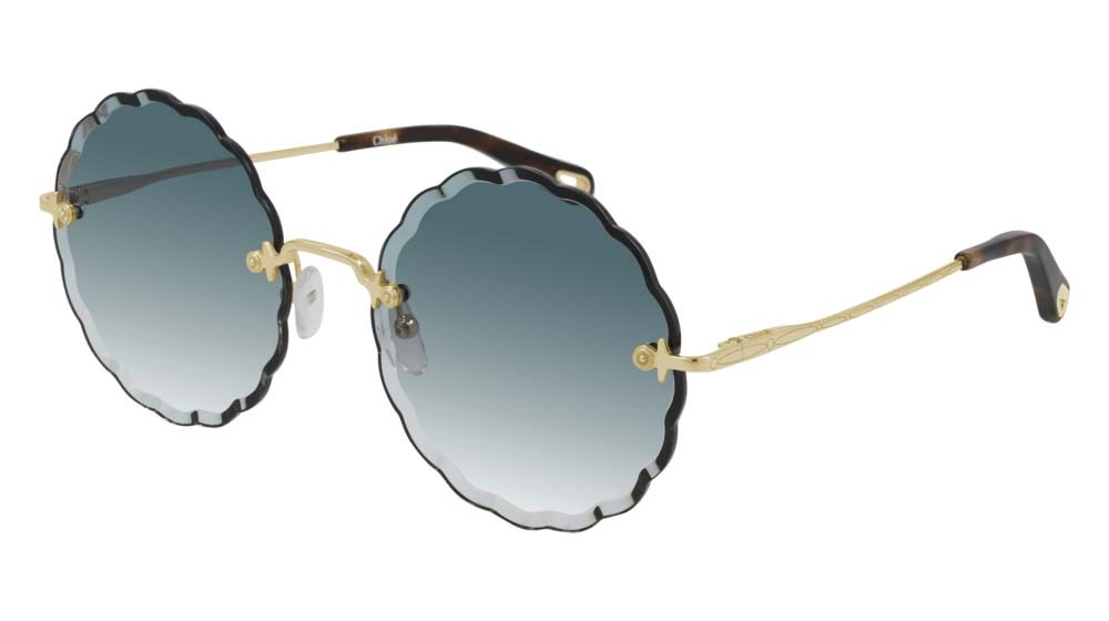 Occhiali da sole Chloé CH0047S-002 colore gold forma geometrico lenti blue