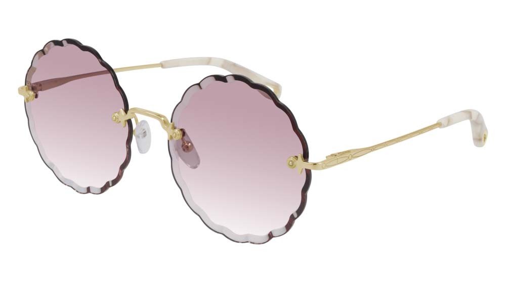 Sunglasses Chloé CH0047S-005 color gold shape geometric lenses pink