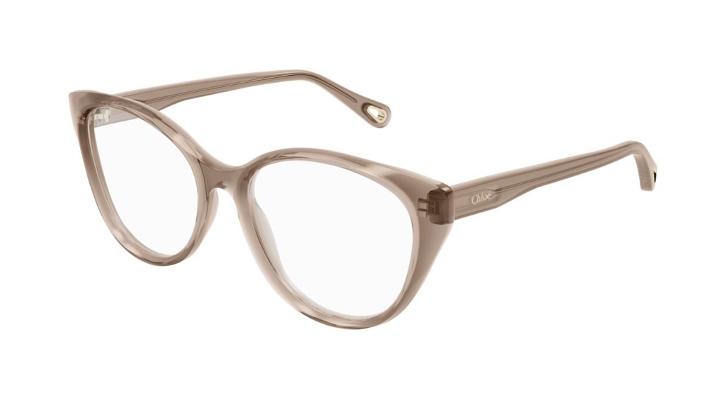 Eyeglasses Chloé CH0052O-004 color nude shape cat eye lenses transparent