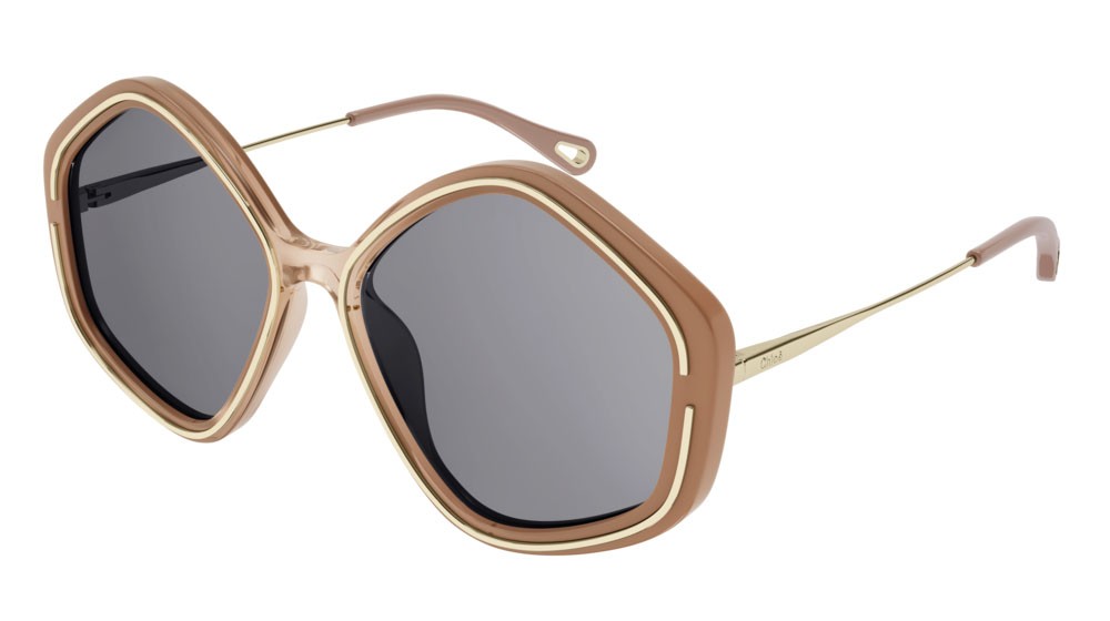 Occhiali da sole Chloé CH0061S-002 colore gold forma geometrico lenti grey