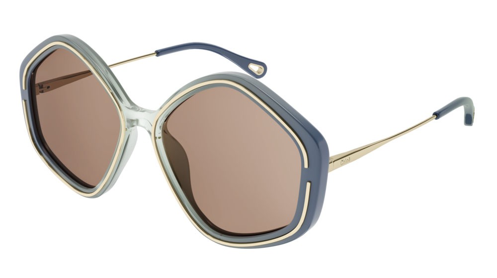 Occhiali da sole Chloé CH0061S-004 colore gold forma geometrico lenti brown