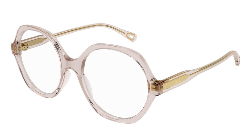 Eyeglasses Chloé CH0083O-003 color pink shape round lenses transparent