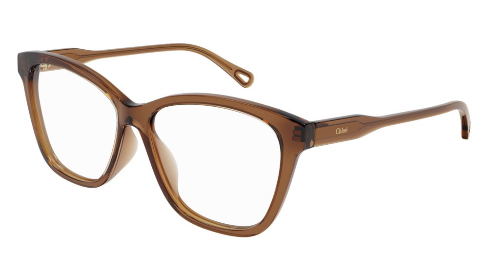 Eyeglasses Chloé CH0084O-006 color brown shape rectangle lenses transparent