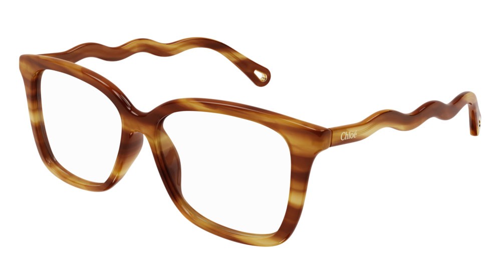 Eyeglasses Chloé CH0090O-006 color havana shape rectangle lenses transparent