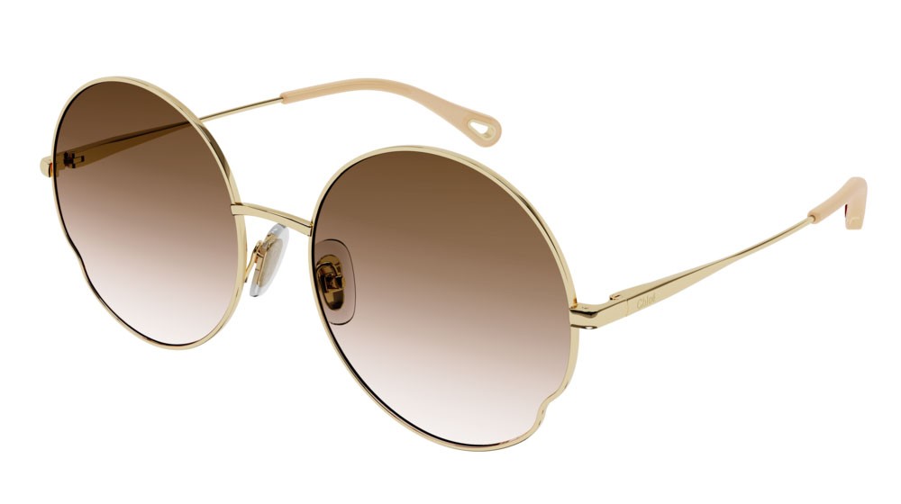 Occhiali da sole Chloé CH0095S-005 colore gold forma rotondo lenti brown