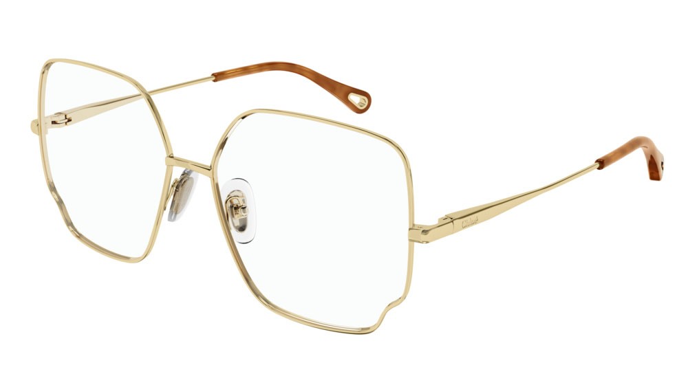 Occhiali da vista Chloé CH0096O-001 colore gold forma rettangolare lenti transparent