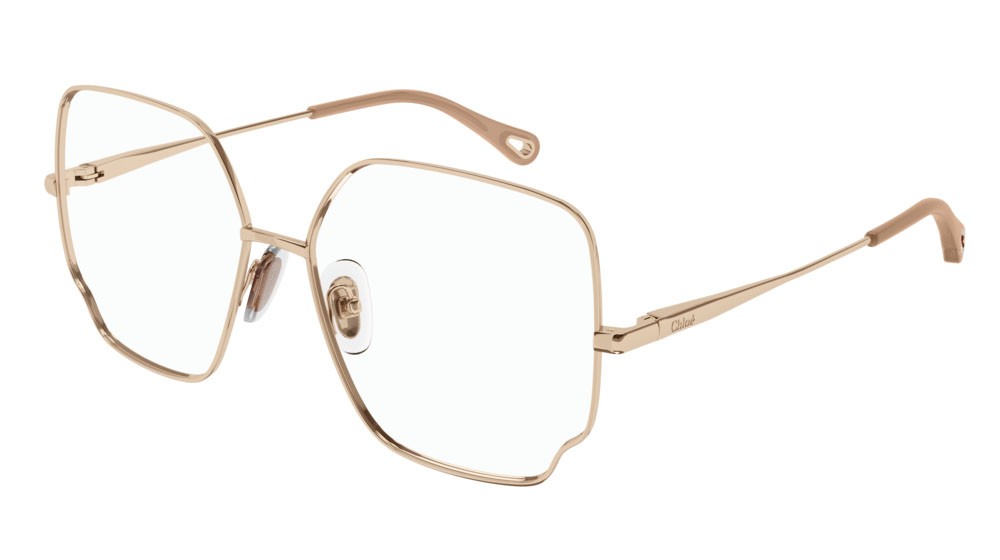 Occhiali da vista Chloé CH0096O-002 colore gold forma rettangolare lenti transparent