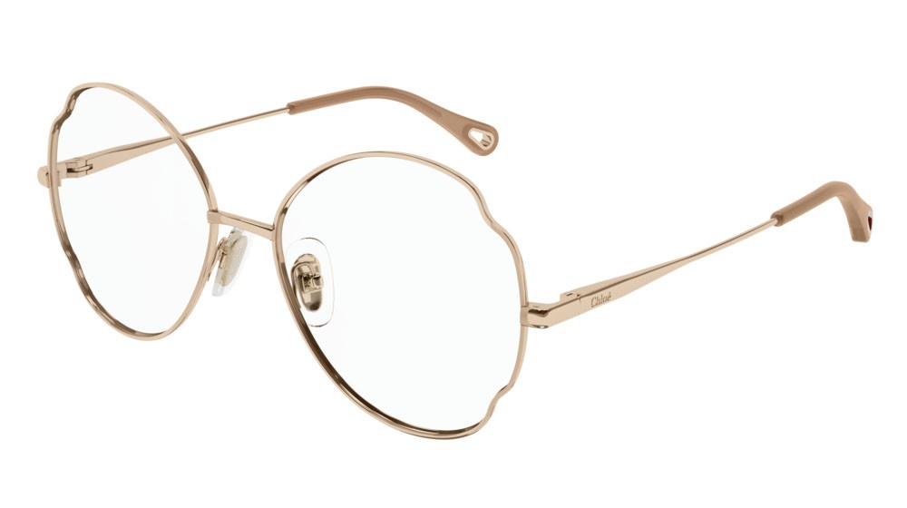 Eyeglasses Chloé CH0097O-002 color gold shape butterfly lenses transparent