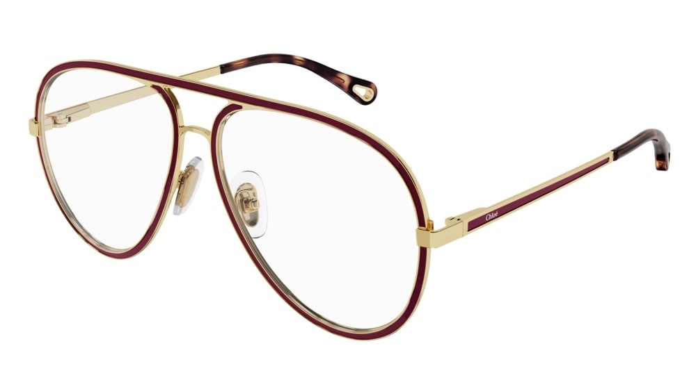 Occhiali da vista Chloé CH0102O-001 colore gold forma aviator lenti transparent