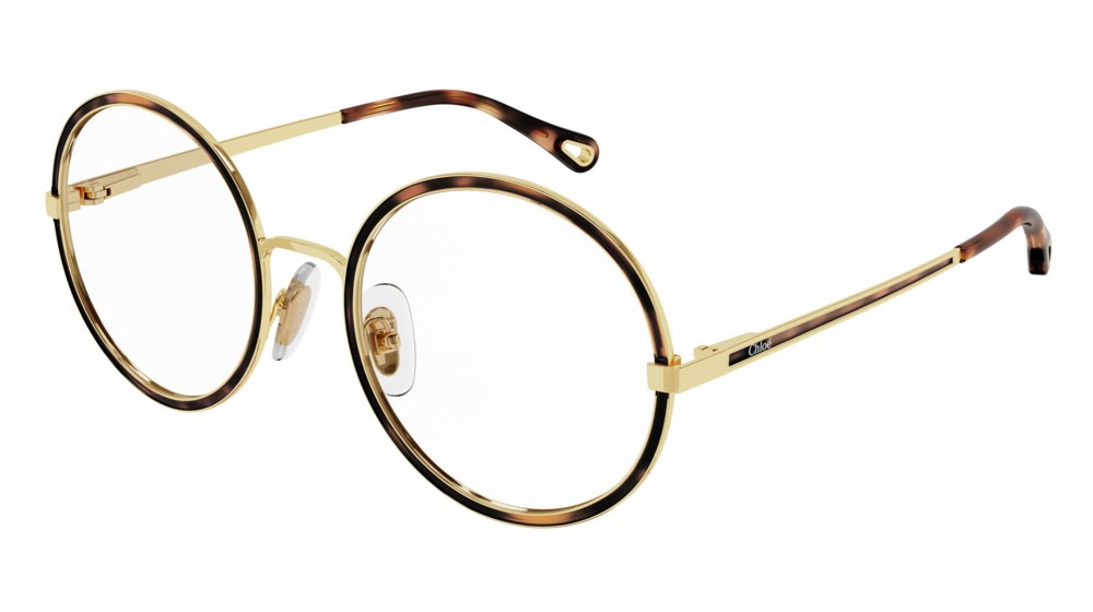 Eyeglasses Chloé CH0103O-006 color gold shape round lenses transparent