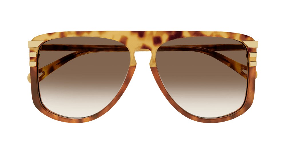 Occhiali da sole Chloé CH0104S-005 colore havana forma geometrico lenti marrone