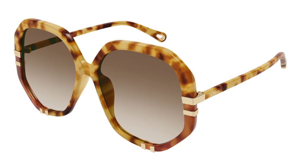 Sonnenbrillen Chloé CH0105S-001 farbe havana form geometrisch gläser brown