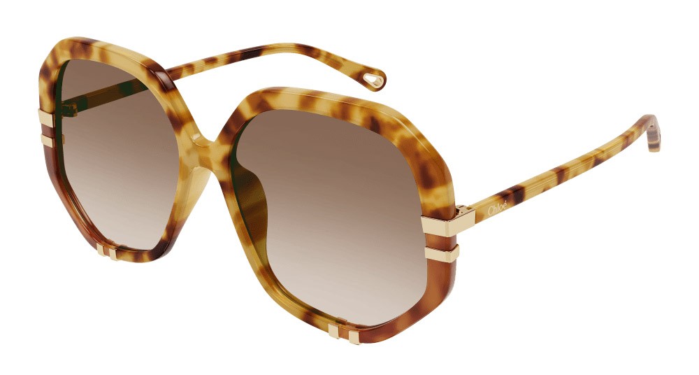 Occhiali da sole Chloé CH0105S-005 colore havana forma geometrico lenti marrone