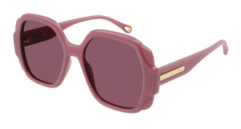 Occhiali da sole Chloé CH0121S-003 colore viola forma geometrico lenti rosso
