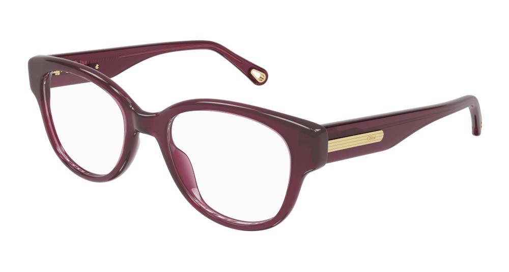 Eyeglasses Chloé CH0124O-007 color burgundy shape rectangle lenses trasparente