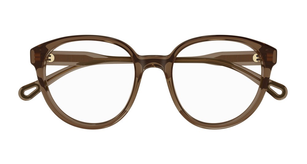 Eyeglasses Chloé CH0127O-002 color marrone shape round lenses trasparente
