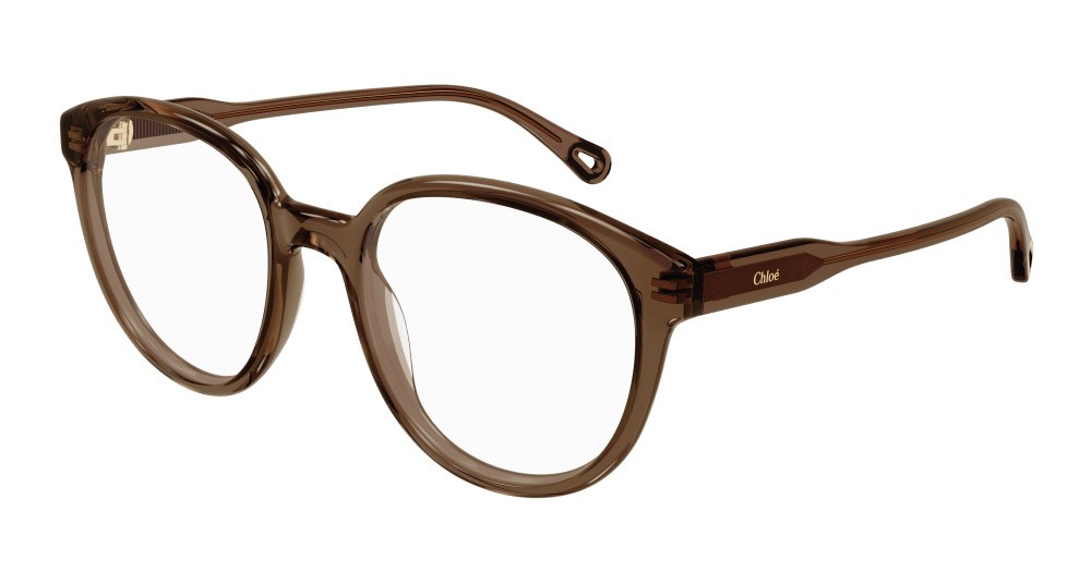 Eyeglasses Chloé CH0127O-002 color marrone shape round lenses trasparente