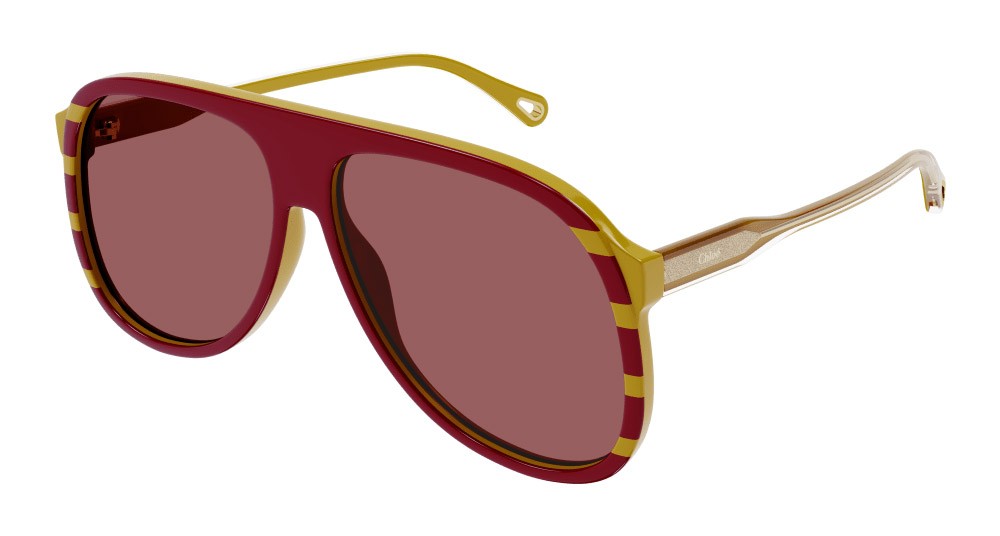 Occhiali da sole Chloé CH0128S-003 colore giallo forma aviator lenti marrone