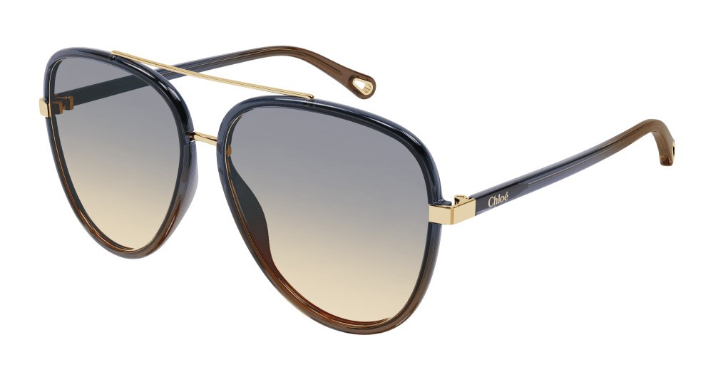 Sonnenbrillen Chloé CH0129S-003 farbe grigio form aviator gläser grigio