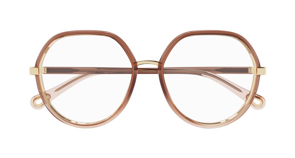 Eyeglasses Chloé CH0131O-002 color marrone shape aviator lenses trasparente
