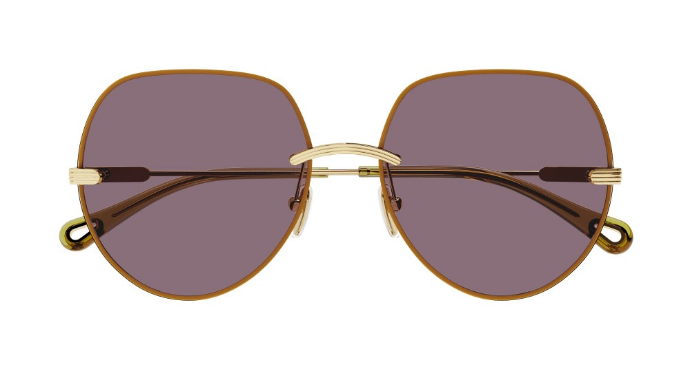 Sunglasses Chloé CH0135S-003 color oro shape round lenses viola