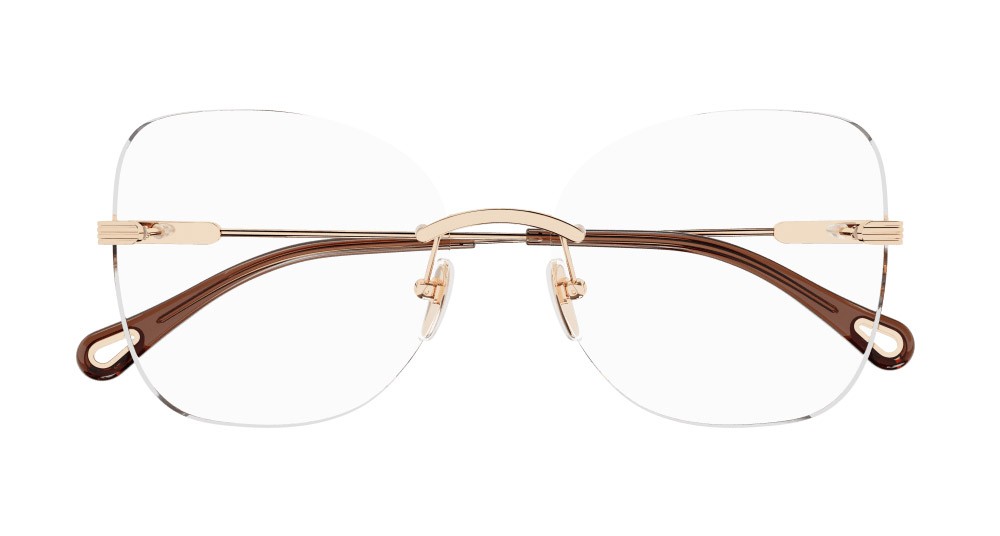 Eyeglasses Chloé CH0136O-002 color oro shape rectangle lenses trasparente
