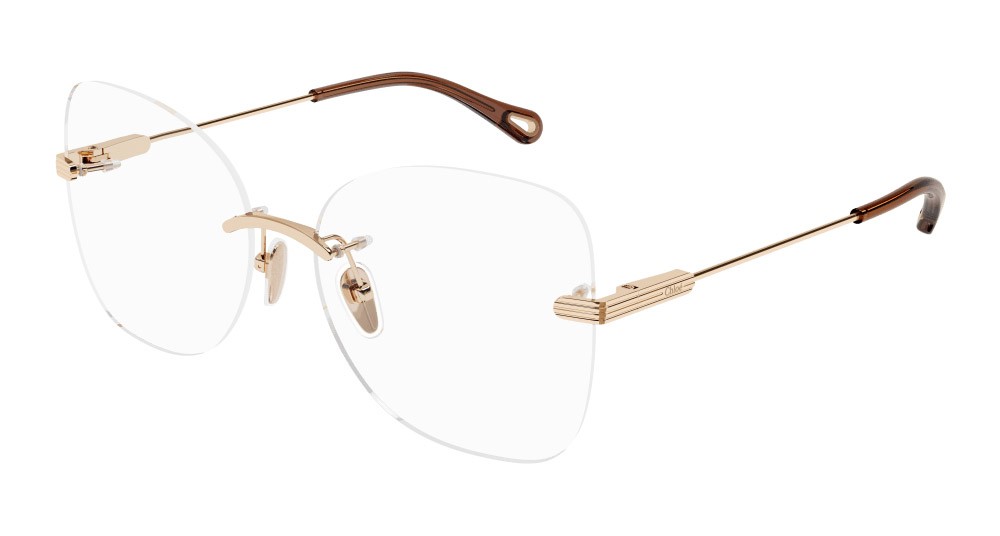 Eyeglasses Chloé CH0136O-002 color oro shape rectangle lenses trasparente