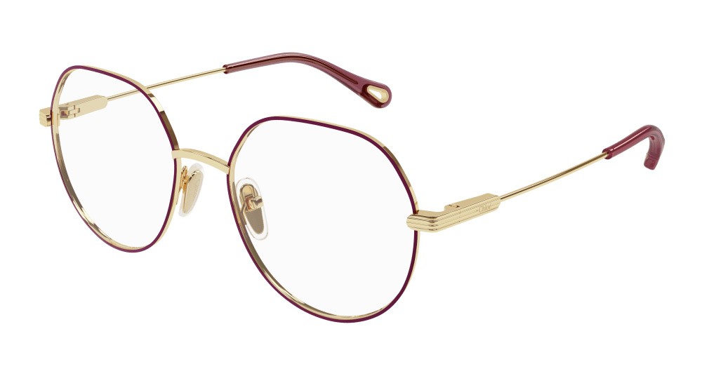 Eyeglasses Chloé CH0137O-003 color oro shape geometric lenses trasparente