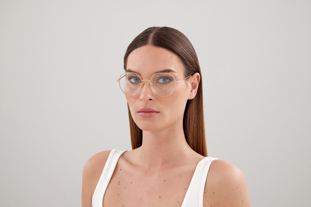 Occhiali da vista Chloé CH0137O-005 colore oro forma geometrico lenti trasparente