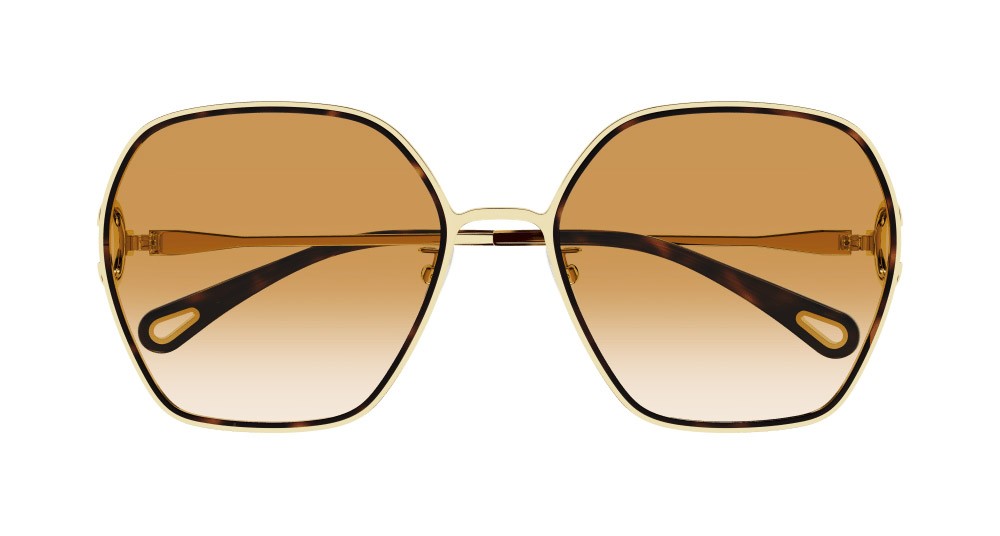 Sunglasses Chloé CH0146S-006 color oro shape round lenses arancione