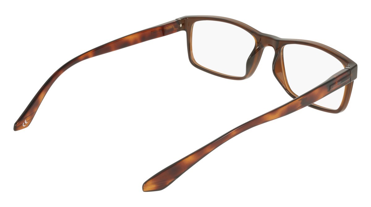 Eyeglasses Calvin Klein CK19569N (200) color transparent brown shape rectangle 