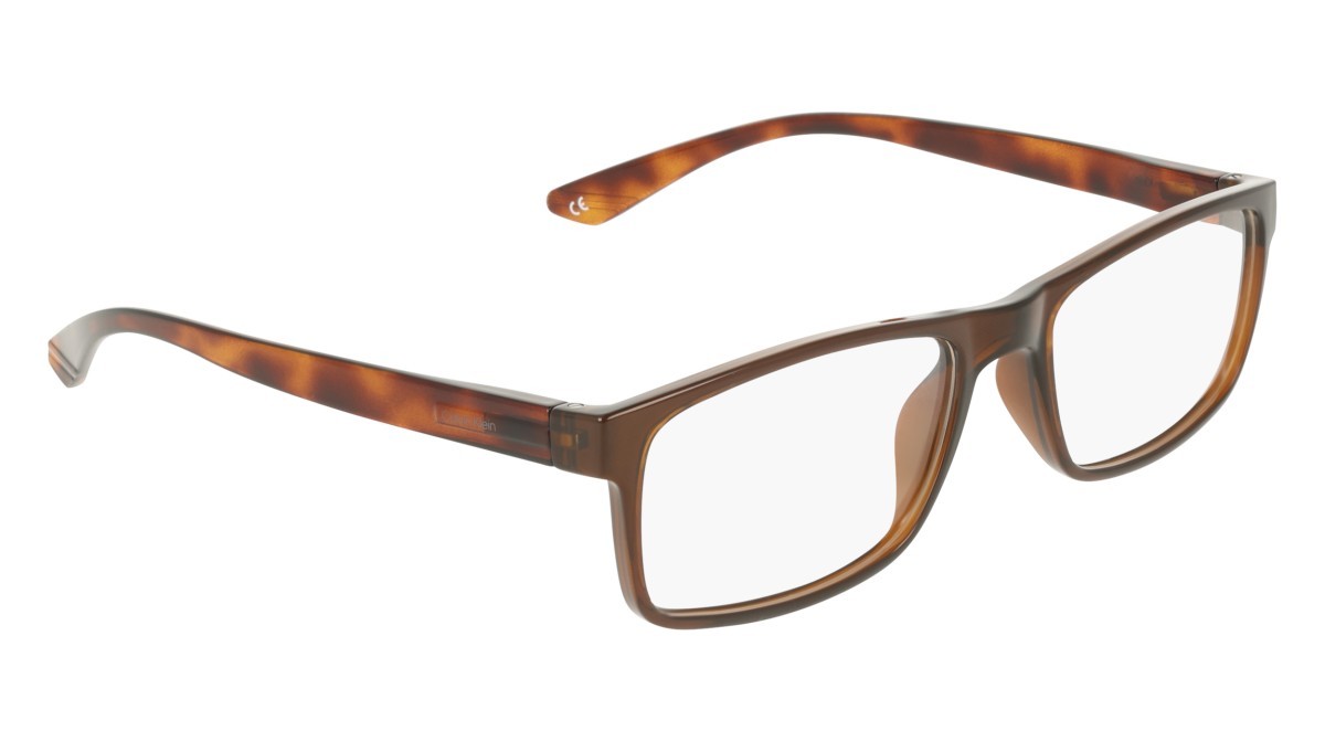 Eyeglasses Calvin Klein CK19569N (200) color transparent brown shape rectangle 