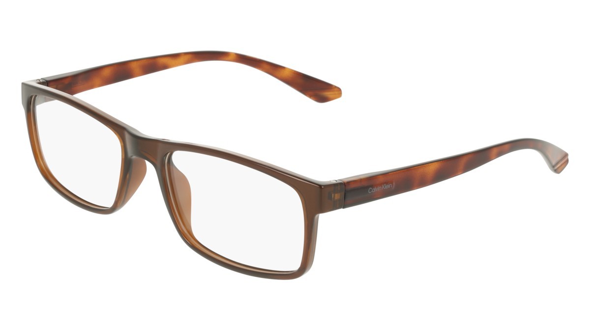 Eyeglasses Calvin Klein CK19569N (200) color transparent brown shape rectangle 