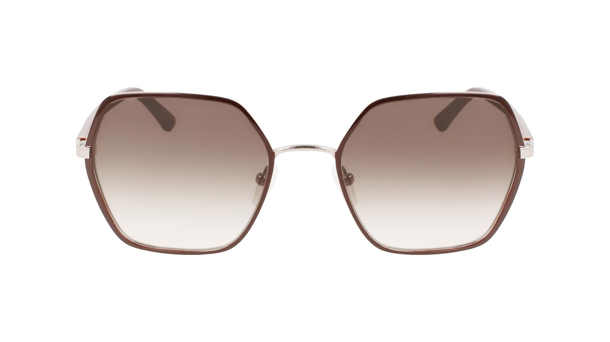 Sunglasses Calvin Klein CK21131S (200) color brown shape rectangle lenses gradient smoke khaki