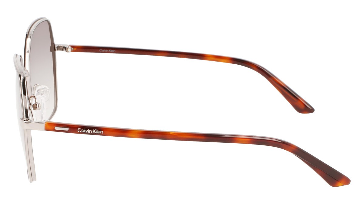 Sunglasses Calvin Klein CK21131S (200) color brown shape rectangle lenses gradient smoke khaki