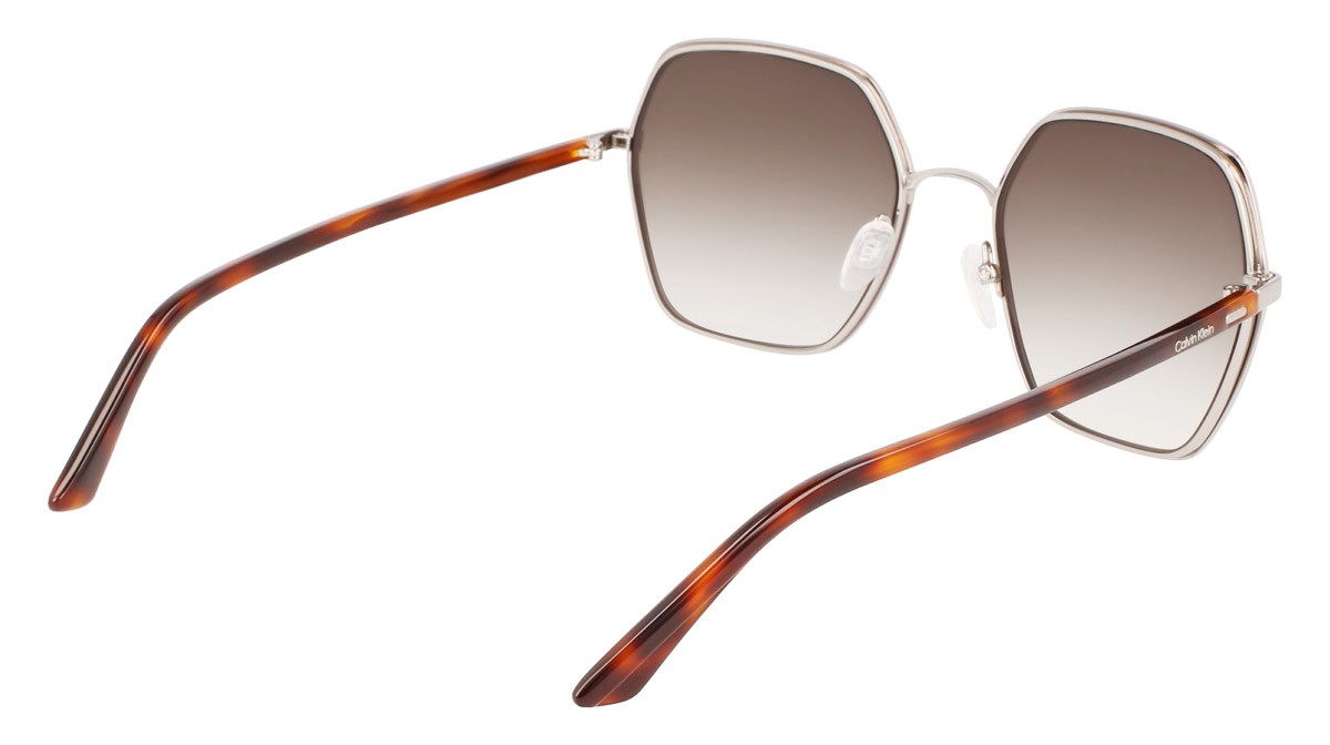 Sunglasses Calvin Klein CK21131S (200) color brown shape rectangle lenses gradient smoke khaki