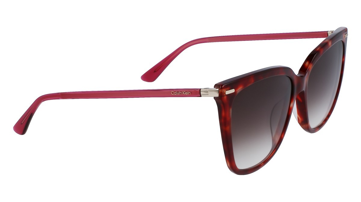 Sonnenbrillen Calvin Klein CK22532S (609) farbe burgundy havana form rechteckig gläser gradient smoke khaki