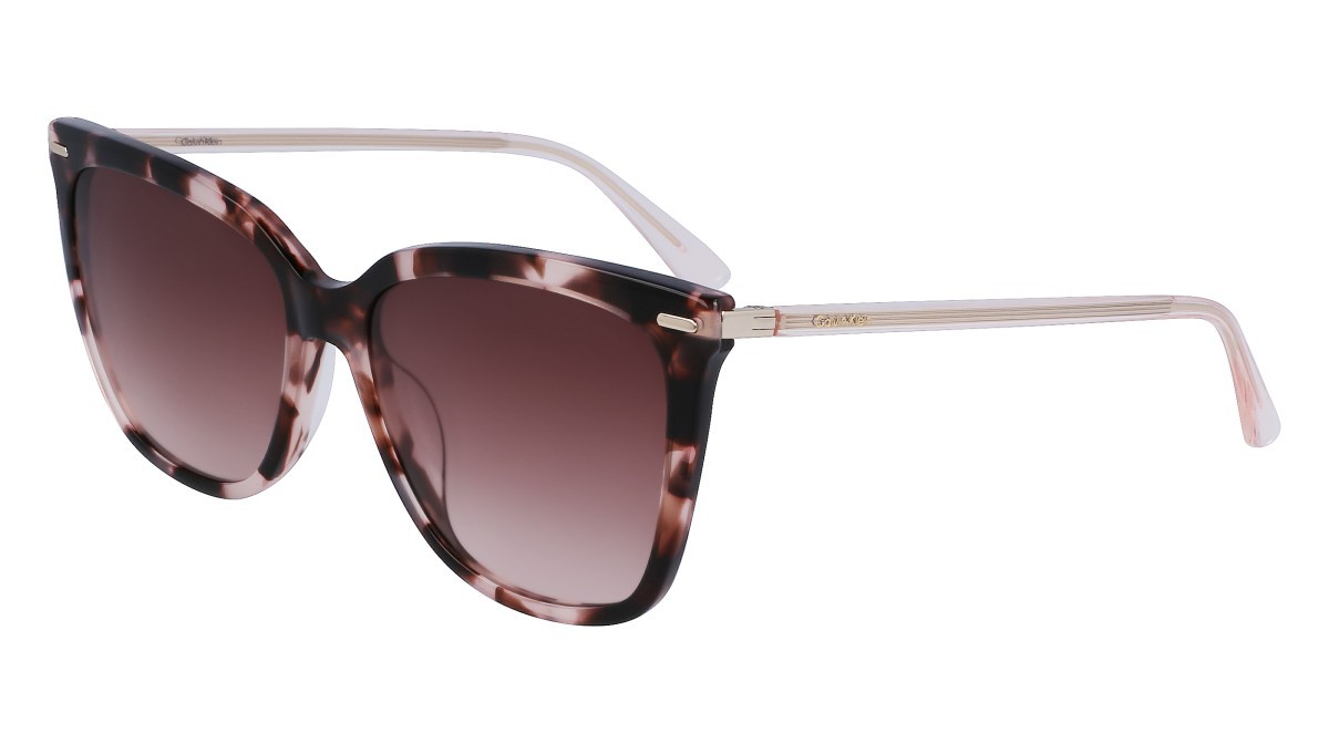 Sonnenbrillen Calvin Klein CK22532S (663) farbe rose tortoise form rechteckig gläser burgundy grad
