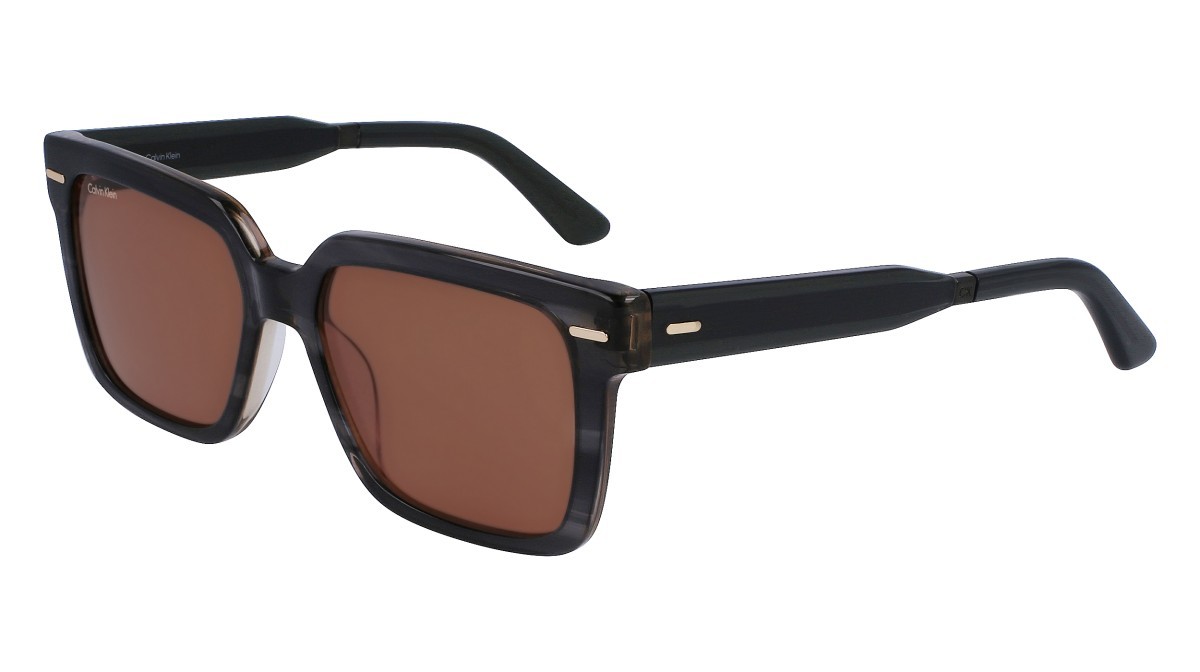 Sonnenbrillen Calvin Klein CK22535S (023) farbe striped grey form rechteckig gläser solid caramel