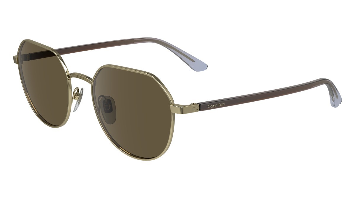 Sonnenbrillen Calvin Klein CK23125S (717) farbe gold form pantos gläser solid brown