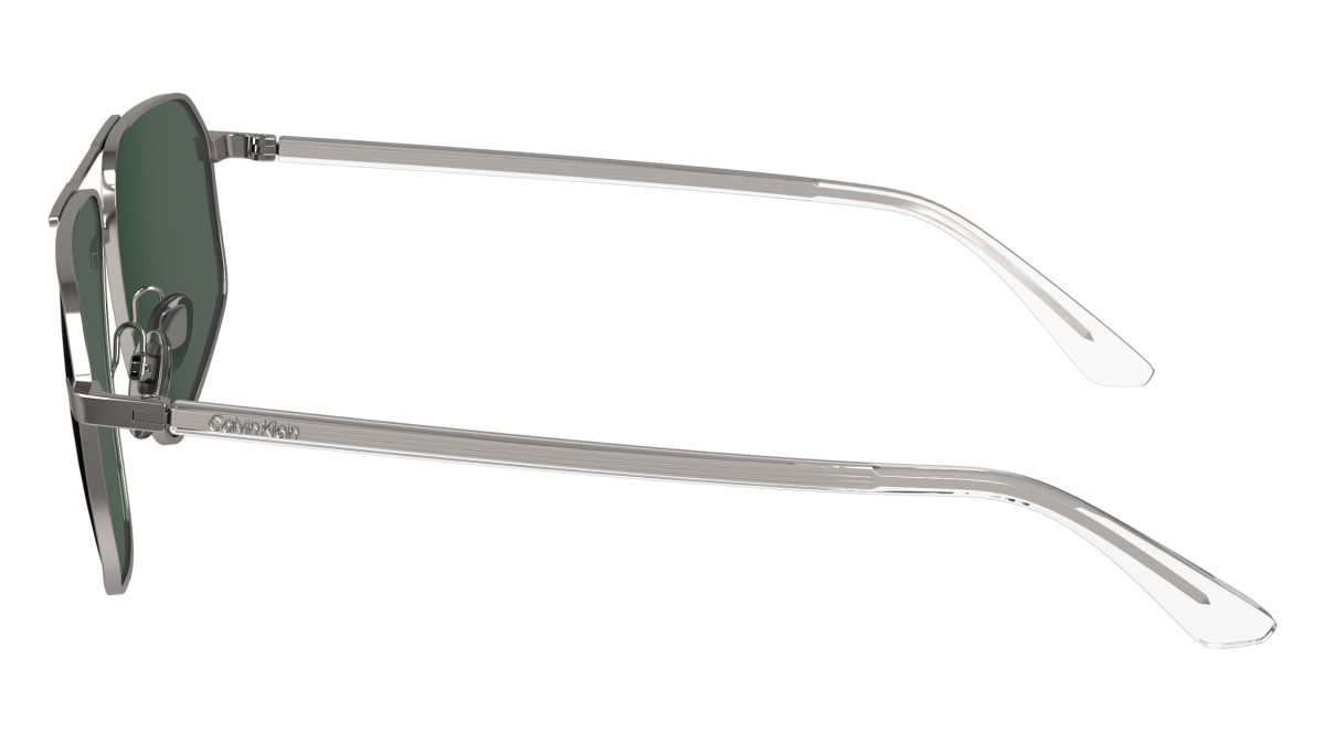 Sonnenbrillen Calvin Klein CK23126S (015) farbe matte light gunmetal form navigator gläser solid green