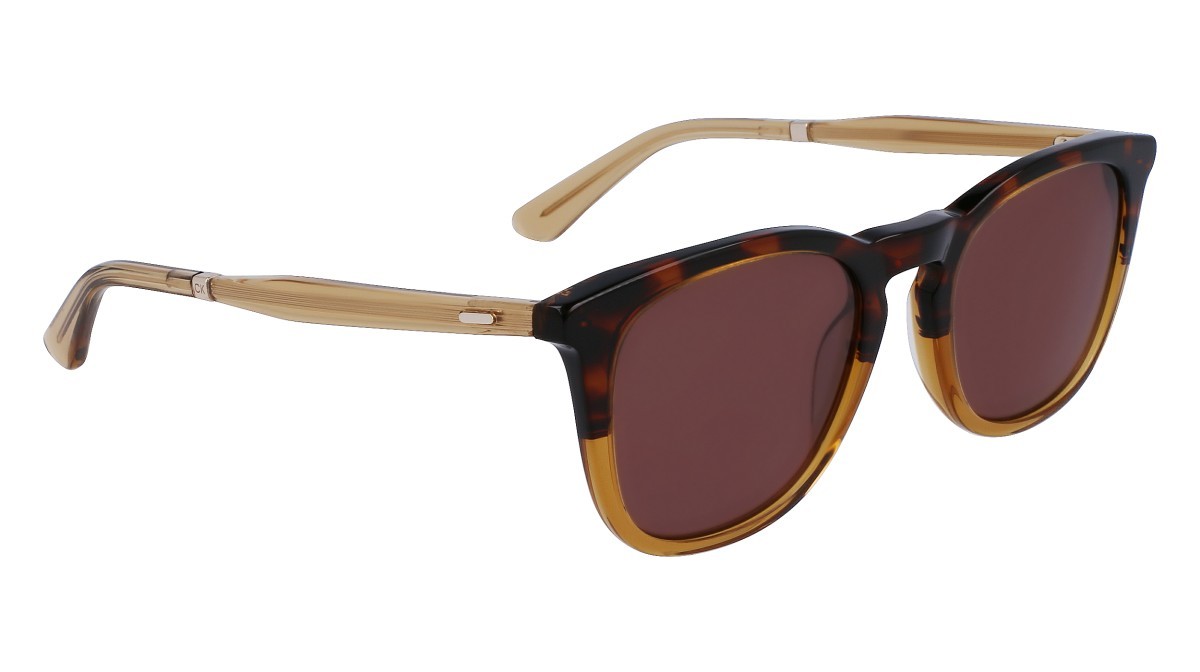 Sonnenbrillen Calvin Klein CK23501S (220) farbe brown havana form pantos gläser solid brown