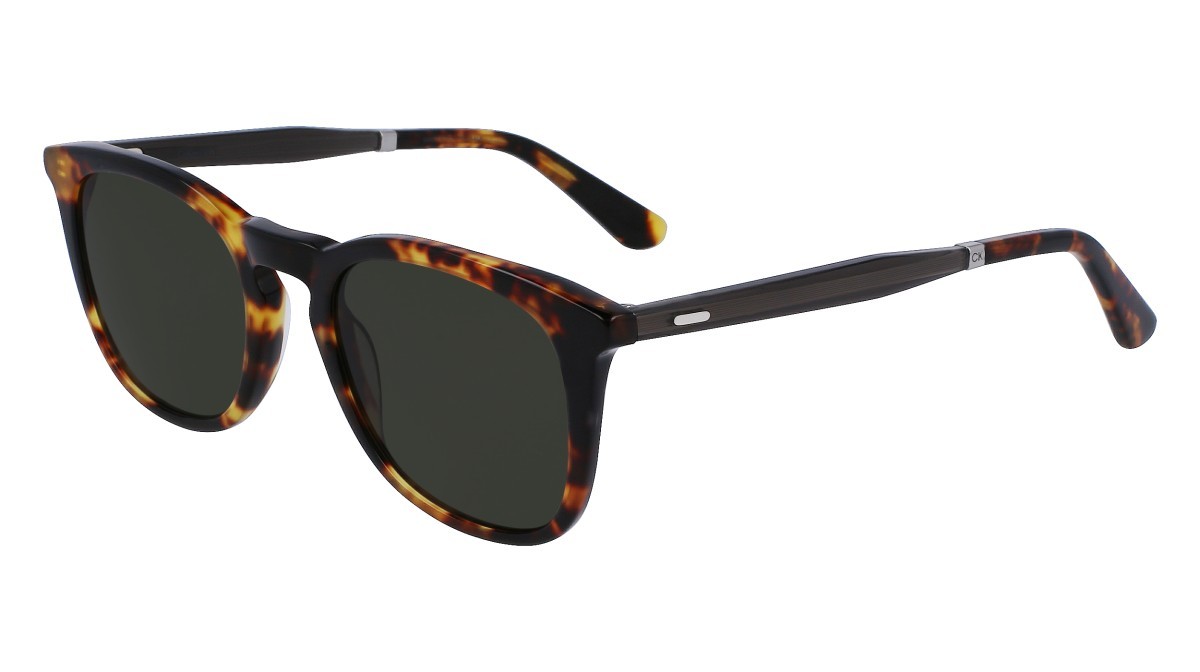 Sonnenbrillen Calvin Klein CK23501S (237) farbe vintage havana form pantos gläser solid green