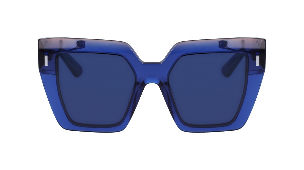 Sonnenbrillen Calvin Klein CK23502S (538) farbe blue/nude form quadratisch gläser solid blue