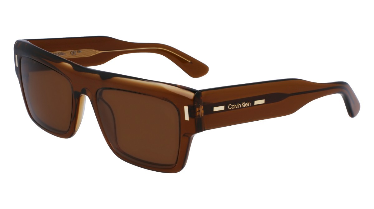 Sonnenbrillen Calvin Klein CK23504S (200) farbe brown form quadratisch gläser solid brown