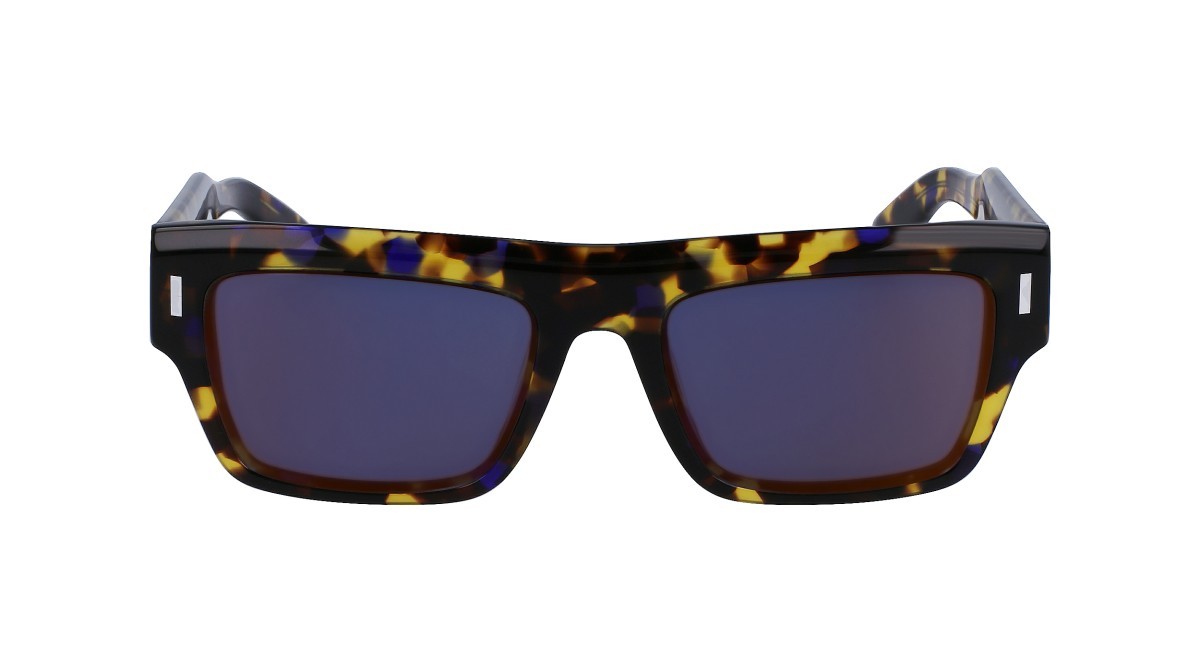 Sonnenbrillen Calvin Klein CK23504S (422) farbe havana blue form quadratisch gläser blue solid w gold flash  ar green