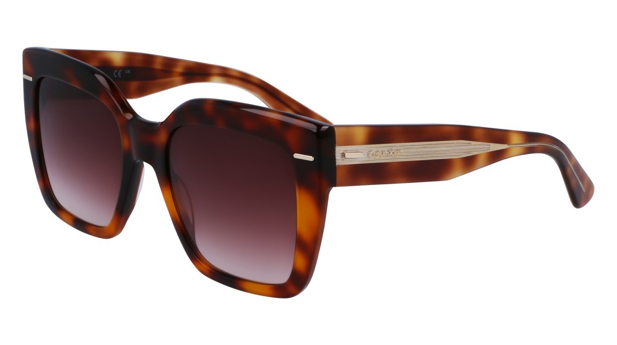 Occhiali da sole Calvin Klein CK23508S N (220) colore brown havana forma rettangolare 