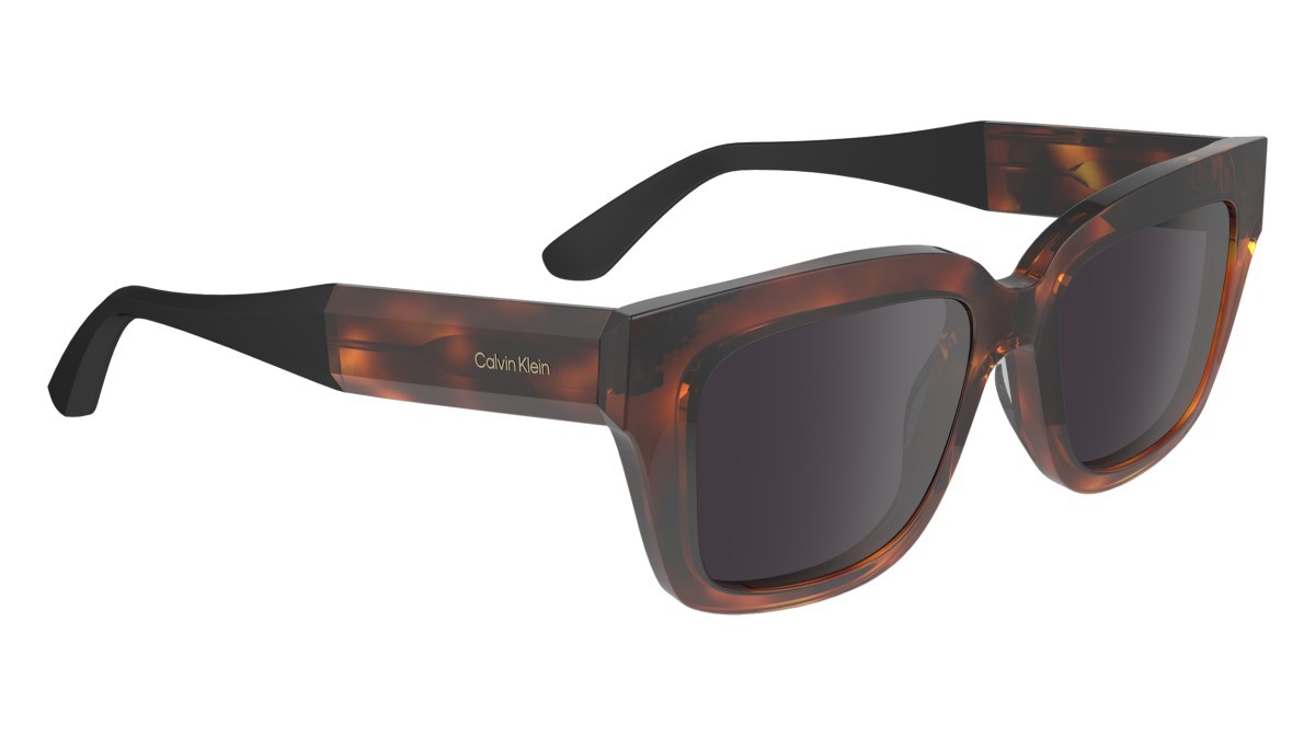Sonnenbrillen Calvin Klein CK23540S (240) farbe havana form rechteckig gläser solid grey