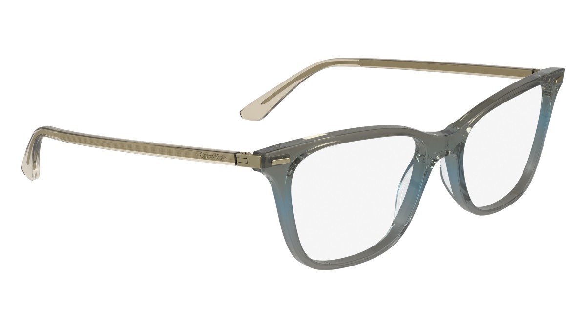 Brillen Calvin Klein CK23544 (334) farbe transparent khaki/azure/grey form rechteckig gläser demo