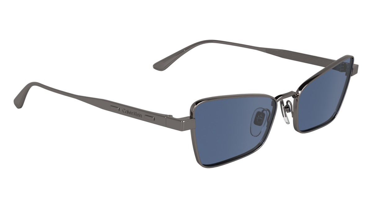 Sunglasses Calvin Klein CK24110S (014) color light gunmetal shape butterfly lenses solid light blue